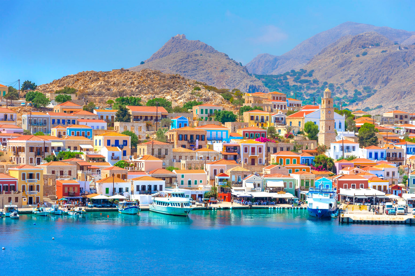 Halki Island Harbor Greece Wall Art Decor 100% Australian Made - Bella Home Decor