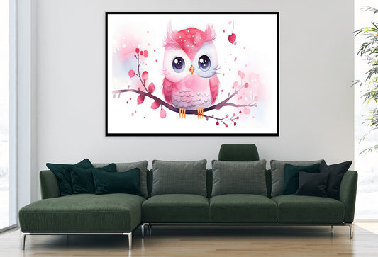 Happy Baby Owl Watercolor Style Home Decor Premium Quality Poster Print Choose Your Sizes