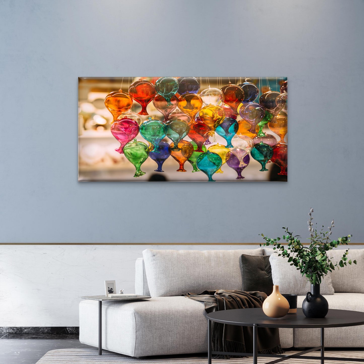 Venetian Murano Glass Bulbs Wall Art Canvas Office Home Room Framed 120x60cm - Bella Home Decor