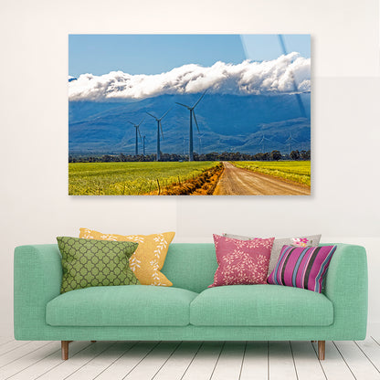 Wind Turbines and Heavy Clouds Acrylic Glass Print Tempered Glass Wall Art 100% Made in Australia Ready to Hang - Bella Home Decor