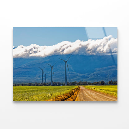 Wind Turbines and Heavy Clouds Acrylic Glass Print Tempered Glass Wall Art 100% Made in Australia Ready to Hang - Bella Home Decor
