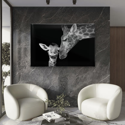 Mother and Baby Giraffe Africa Wall Art Decor 100% Australian Made