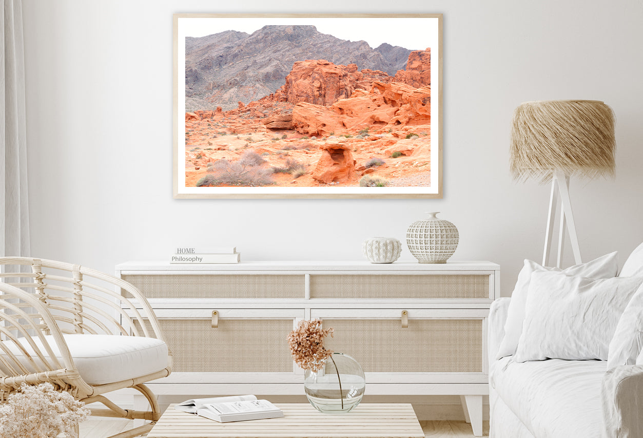 Red Rocks View with Mountains Home Decor Premium Quality Poster Print Choose Your Sizes