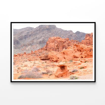 Red Rocks View with Mountains Home Decor Premium Quality Poster Print Choose Your Sizes