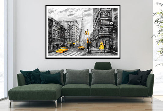 Street View Of New York Home Decor Premium Quality Poster Print Choose Your Sizes