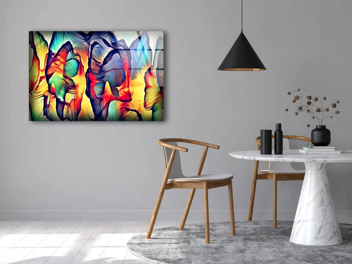 Colorful Abstract Fluid UV Direct Aluminum Print Australian Made Quality