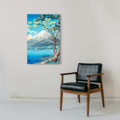 Mount Fuji & Cherry Blossoms Japan 60x90cm Metal Print Ready to Hang - Bella Home Decor