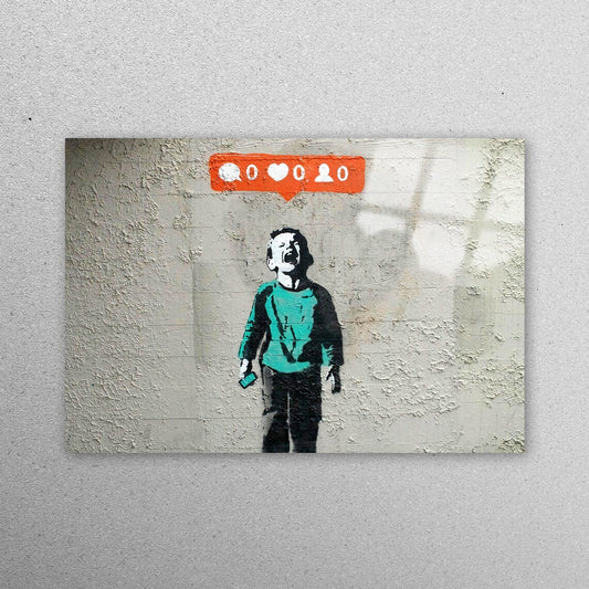 Banksy Crying Child Acrylic Glass Print Tempered Glass Wall Art 100% Made in Australia Ready to Hang