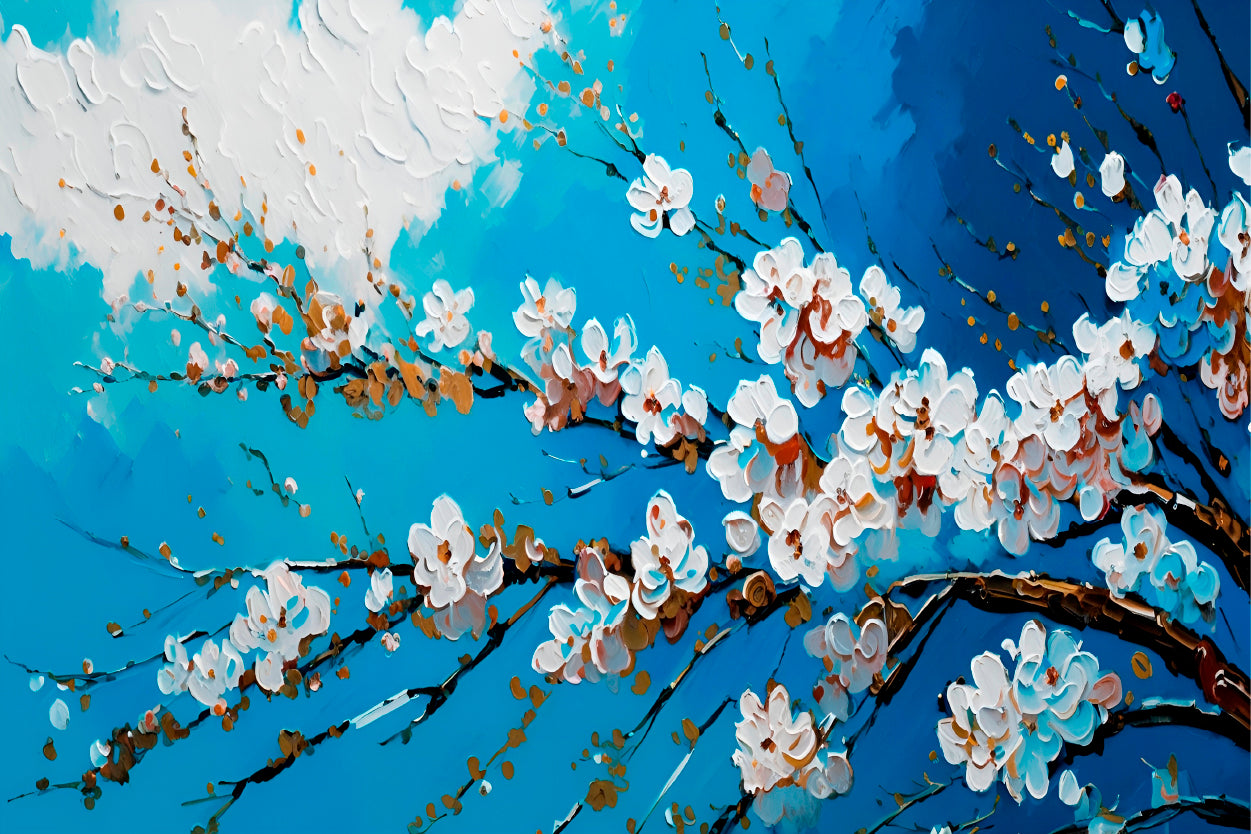 Cherry Sakura Blossom Branches Painting  Wall Art Decor 100% Australian Made