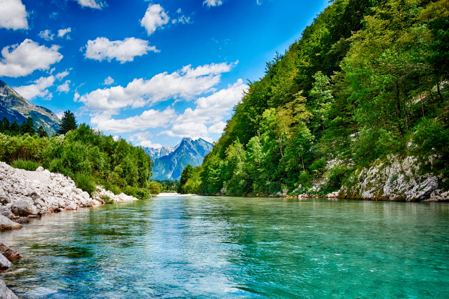 Oca River And Alps Mountain View  Acrylic Glass Print Tempered Glass Wall Art 100% Made in Australia Ready to Hang - Bella Home Decor