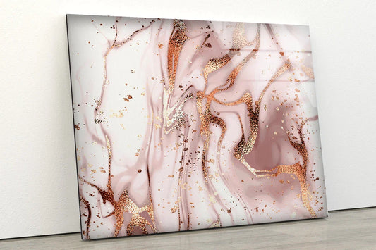 Pink & Gold Abstract UV Direct Aluminum Print Australian Made Quality