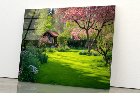 View of Garden in Natural Spring Acrylic Glass Print Tempered Glass Wall Art 100% Made in Australia Ready to Hang