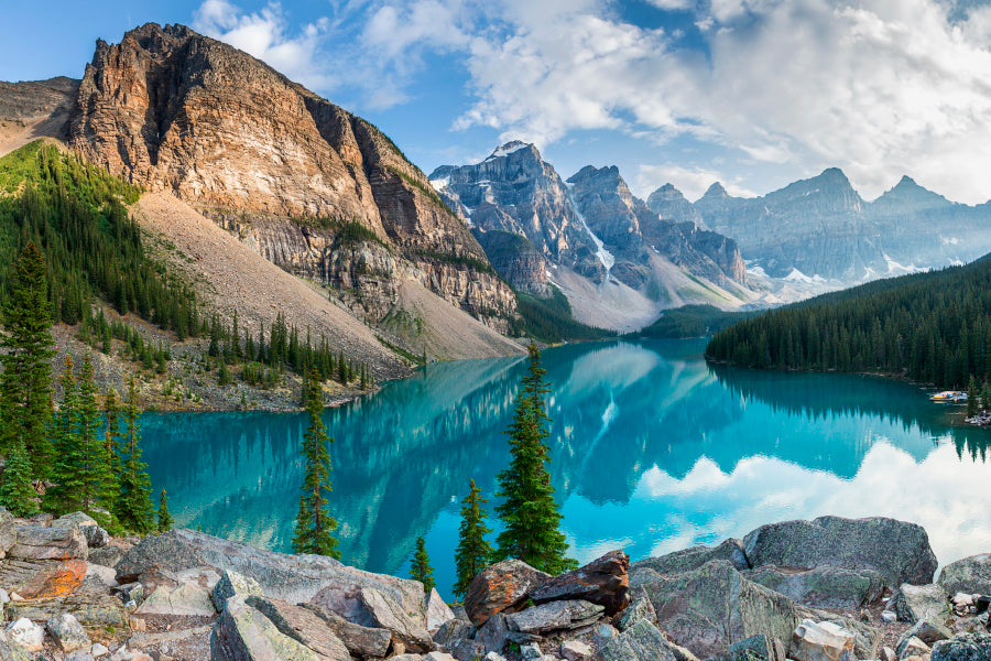 Turquoise Moraine Lake in The Canadian Rockies  Acrylic Glass Print Tempered Glass Wall Art 100% Made in Australia Ready to Hang