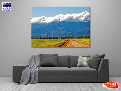 Wind Turbines and Heavy Clouds Print 100% Australian Made - Bella Home Decor