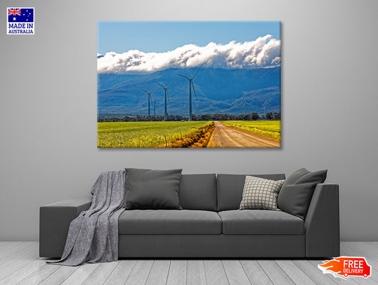 Wind Turbines and Heavy Clouds Print 100% Australian Made - Bella Home Decor