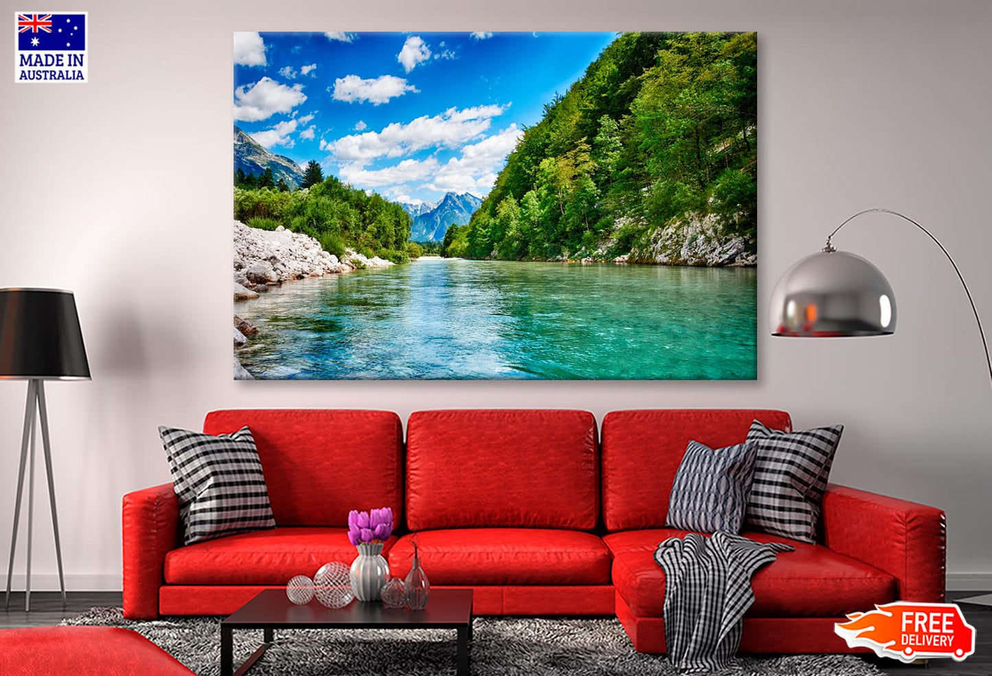 Oca River And Alps Mountain View Wall Art Decor 100% Australian Made - Bella Home Decor