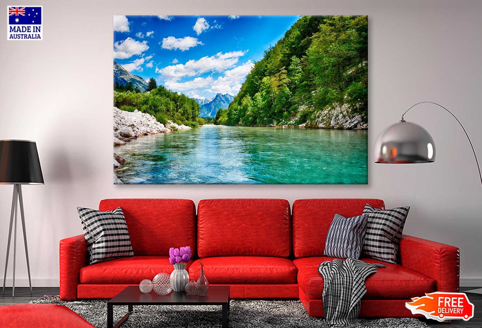 Oca River And Alps Mountain View Wall Art Decor 100% Australian Made - Bella Home Decor