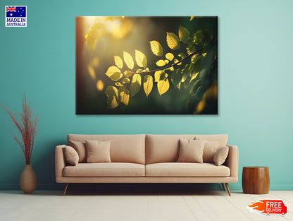 Morning Sunshine, Branch and Leaf Print 100% Australian Made - Bella Home Decor