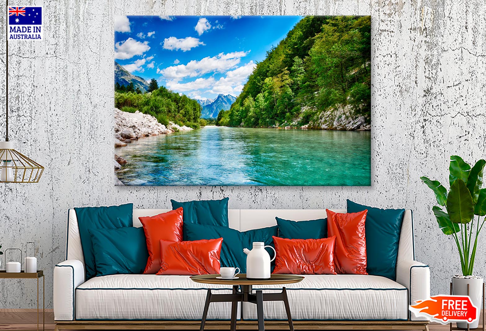 Oca River And Alps Mountain View Wall Art Decor 100% Australian Made - Bella Home Decor