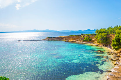 Ragged coast of Mallorca Glass Framed Wall Art, Ready to Hang Quality Print