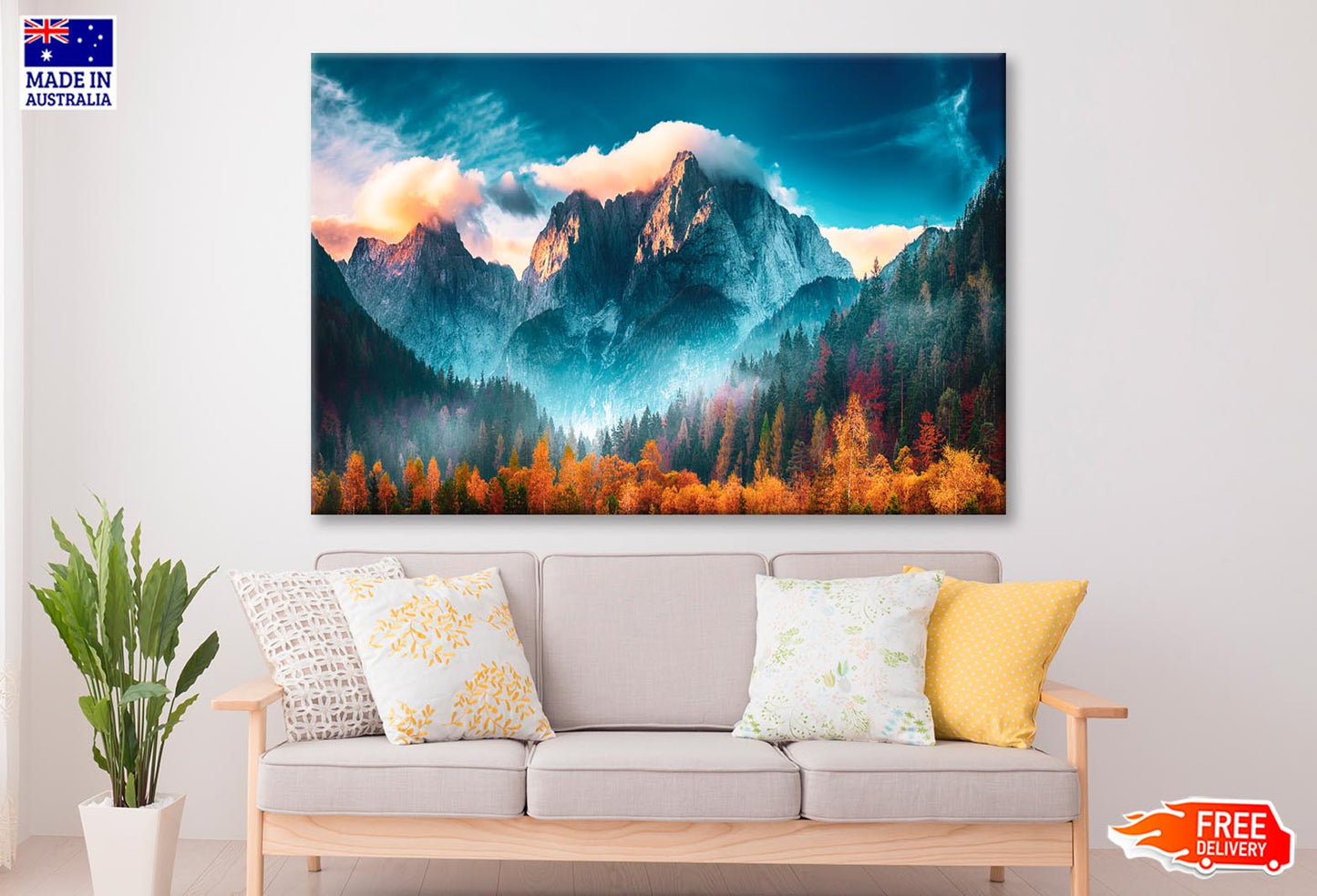 Triglav Mountain Peak at Sunrise Wall Art Decor 100% Australian Made