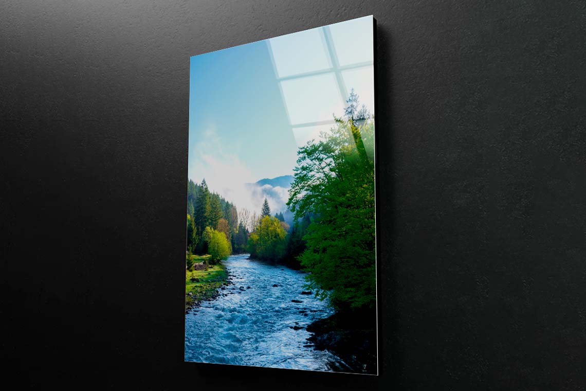 Mountain River Acrylic Glass Print Tempered Glass Wall Art 100% Made in Australia Ready to Hang