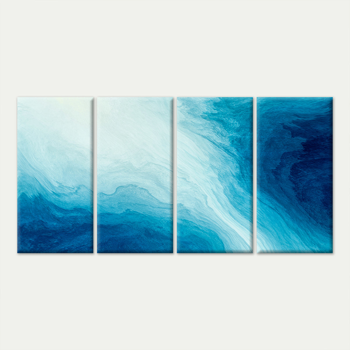 4pcs Navy Turquoise Fluid Marble Water Effect Wall Art Canvas Framed 45x80cm - High Quality Print 100% Australian Made Wall Canvas Ready to Hang