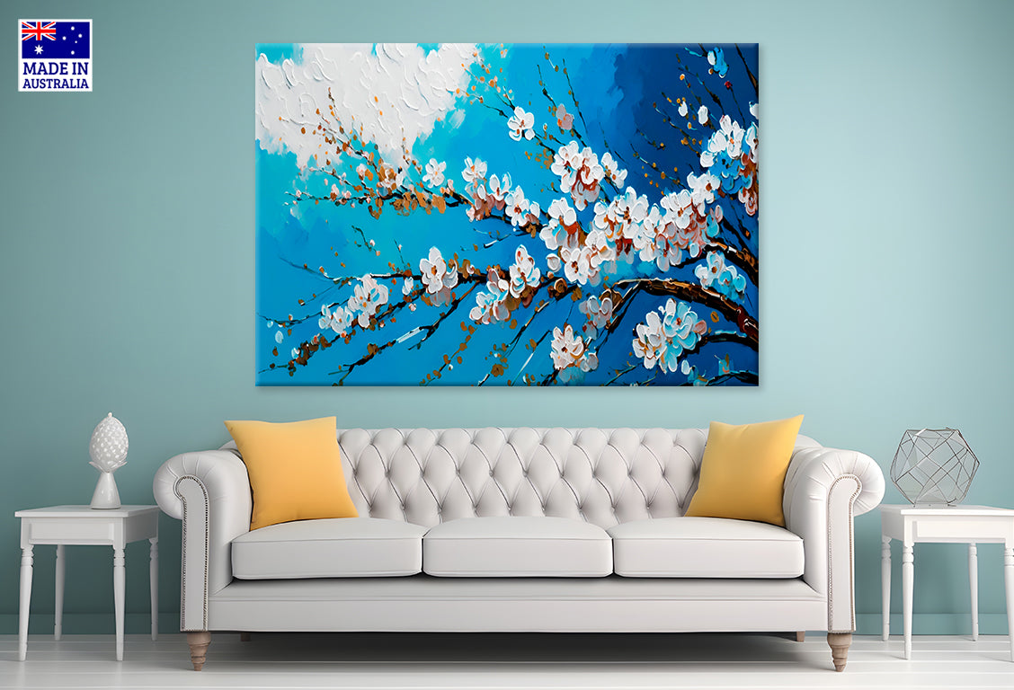 Cherry Sakura Blossom Branches Painting  Wall Art Decor 100% Australian Made