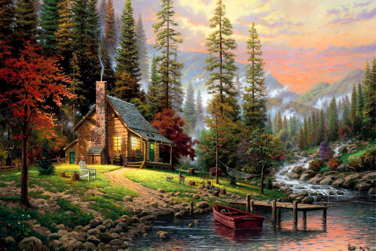 Peaceful Lake House Forest Wall Art Decor 100% Australian Made