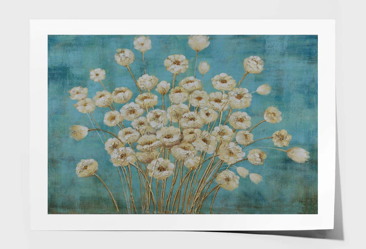 White Flower Plant Abstract Design Wall Art Limited Edition High Quality Print