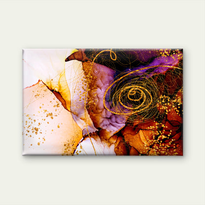 Purple Gold Glitter Alcohol Abstract Wall Art Decor 100% Australian Made - Bella Home Decor