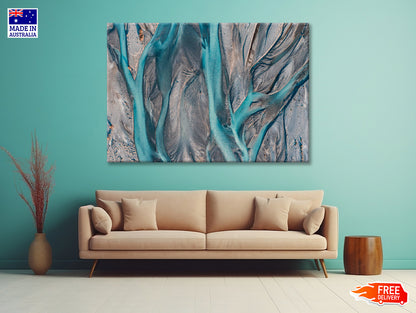 Blue Braided River in New Zealand Print 100% Australian Made - Bella Home Decor