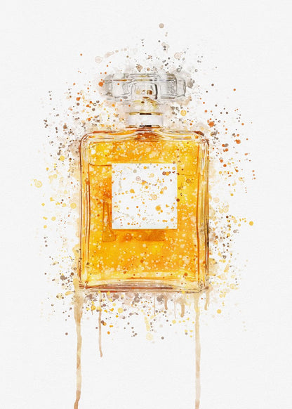 Yellow Fragrance Perfume Bottle Fashion Home Decor Premium Quality Poster Print Choose Your Sizes - Bella Home Decor