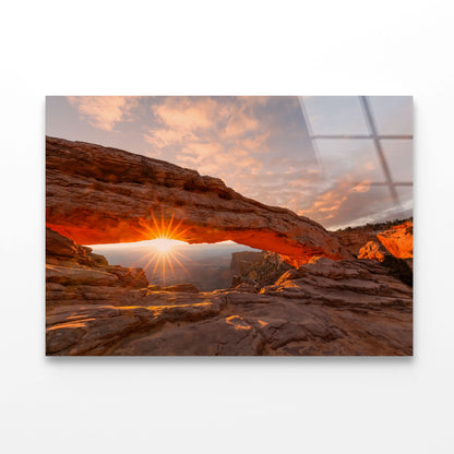 Sunrise at Mesa Arch Acrylic Glass Print Tempered Glass Wall Art 100% Made in Australia Ready to Hang