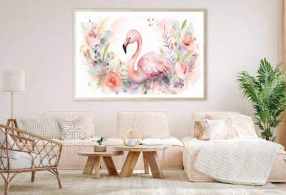 Painting Of a Greater Flamingo Home Decor Premium Quality Poster Print Choose Your Sizes