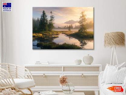 View at Heather Meadow with Mountains Print 100% Australian Made - Bella Home Decor