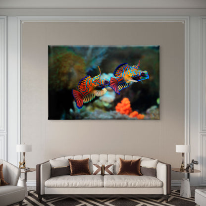 Vibrant Mandarin Dragonet Fish Pair Wall Art Decor 100% Australian Made