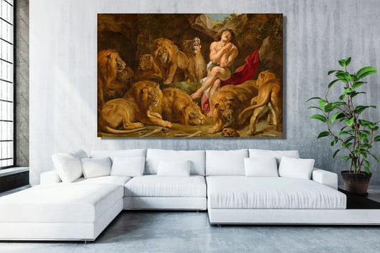 Daniel In The Lion's Den UV Direct Aluminum Print Australian Made Quality