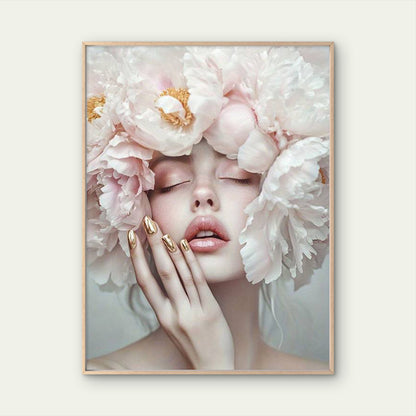 Elegant Neutral Pink Floral Crown Woman Fashion Home Decor Premium Quality Poster Print Choose Your Sizes - Bella Home Decor
