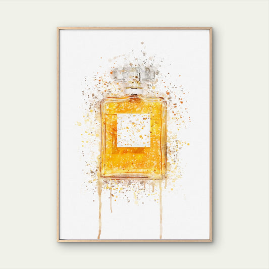 Yellow Fragrance Perfume Bottle Fashion Home Decor Premium Quality Poster Print Choose Your Sizes - Bella Home Decor
