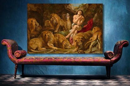 Daniel In The Lion's Den UV Direct Aluminum Print Australian Made Quality