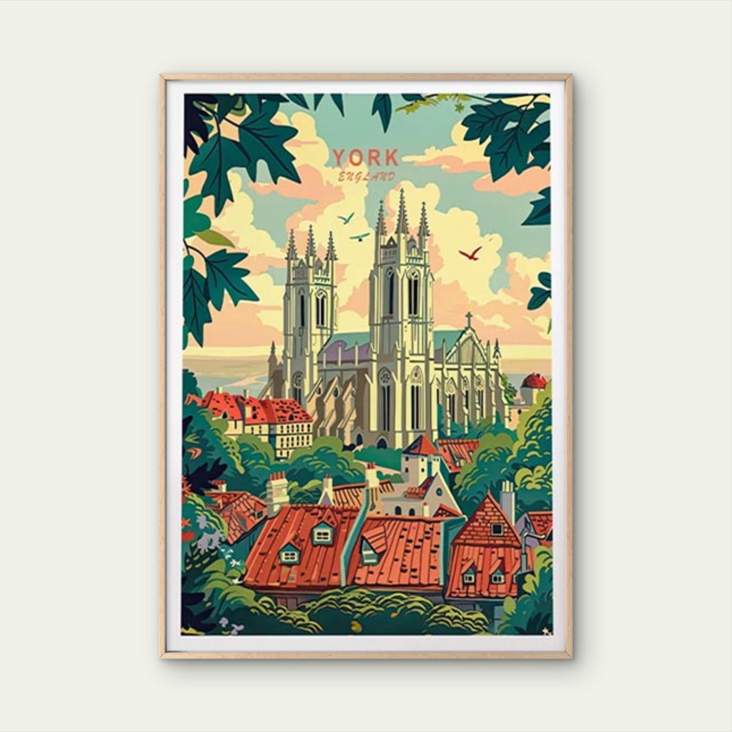 York City in England, York Minster Art Travel Poster Print Wall Art - Bella Home Decor