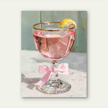 Pink Martini Cocktail Glass 60x90cm Metal Print Ready to Hang