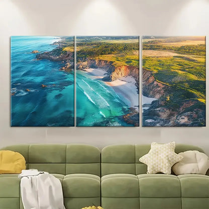 3pcs Margaret River Prevelly Beach Australia Wall Art Set Canvas Framed 60x90cm - High Quality Print 100% Australian Made Wall Canvas Ready to Hang