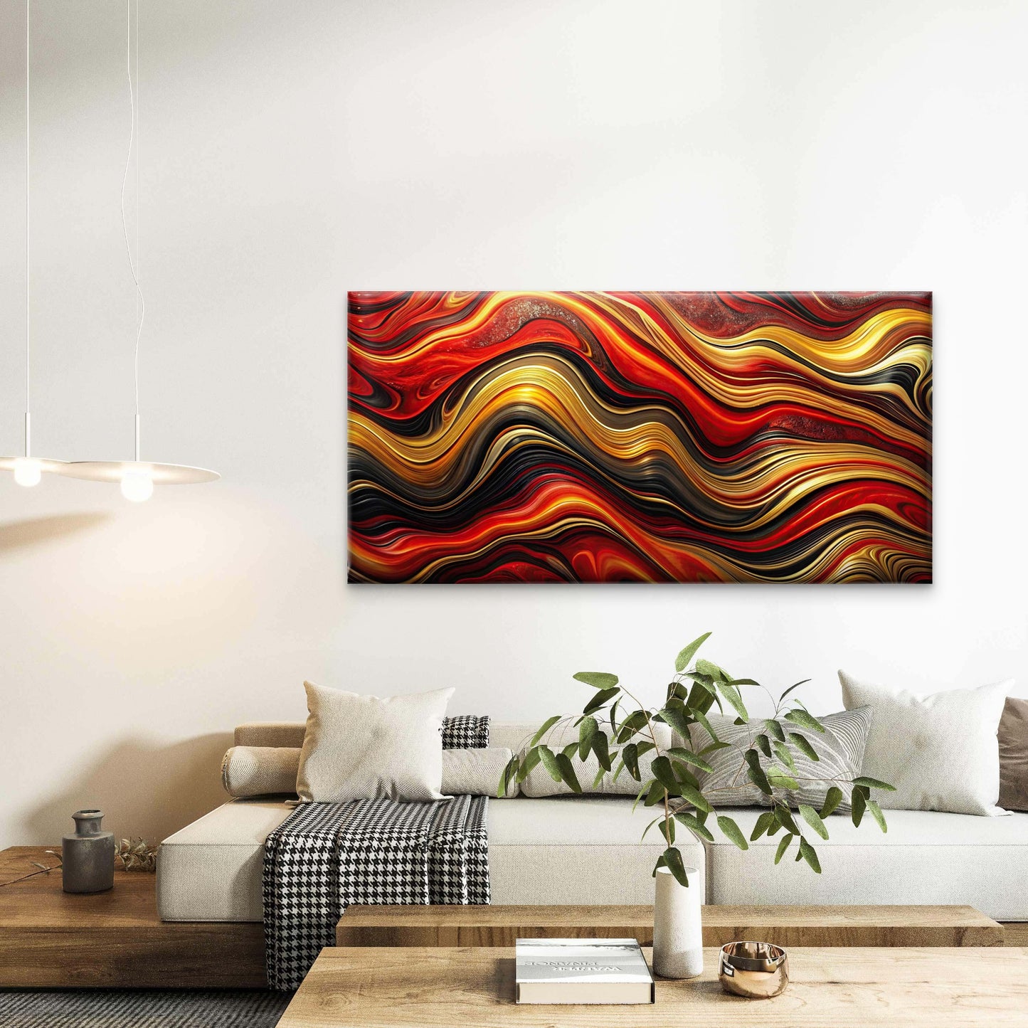 Surreal Geometric Shapes Desert Wall Art Canvas Office Home Room Framed 120x60cm - Bella Home Decor