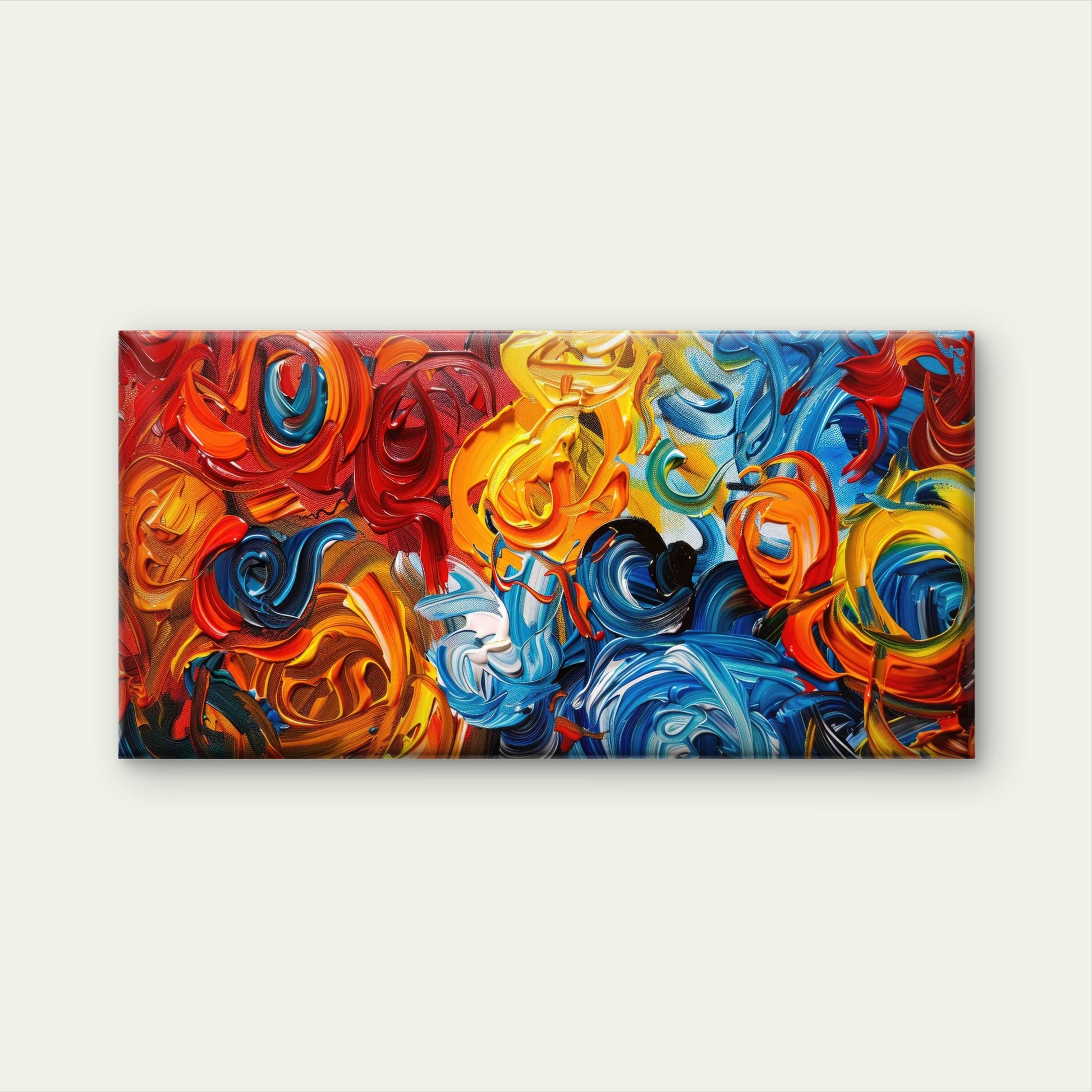 Vibrant Swirls Of Abstract Colo Wall Art Canvas Office Home Room Framed 120x60cm - Bella Home Decor