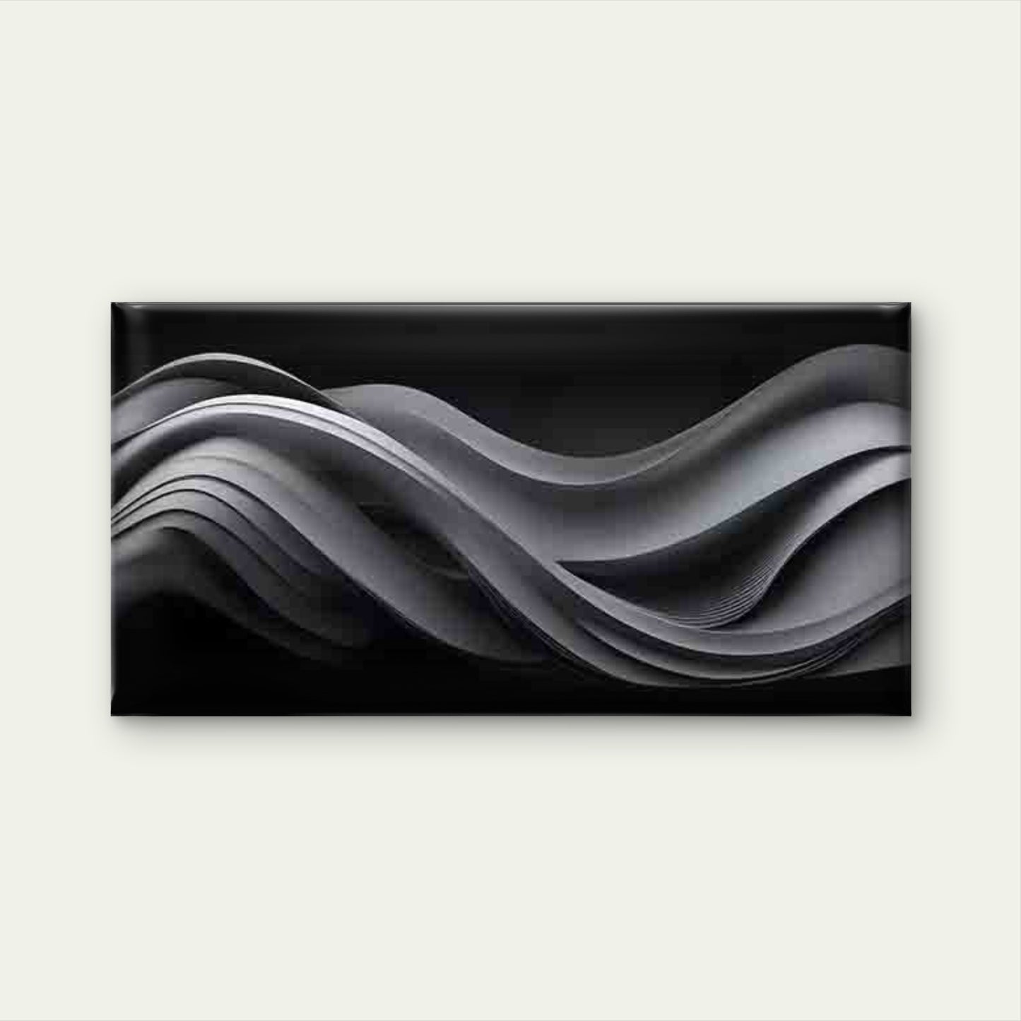 Abstract Wave Forms in Monochrome Wall Art Canvas Office Home Room Framed 120x60cm - Bella Home Decor