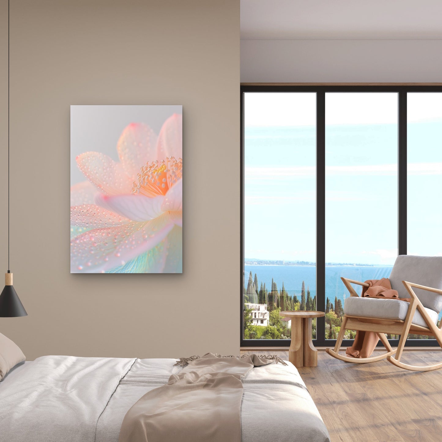 Close-Up Photograph of a Sacred Lotus Flower 40x60cm Metal Print Ready to Hang