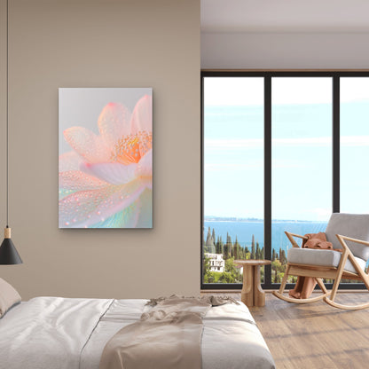 Close-Up Photograph of a Sacred Lotus Flower 60x90cm Metal Print Ready to Hang