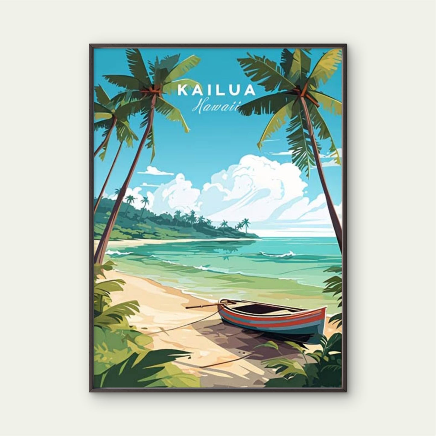 Hawaiian Kalua Landmarks & Culture Travel Poster Print Wall Art